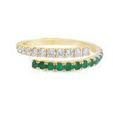 Sabrina Designs 14K Gold 0.47ctw Diamond & Choice of Ruby or Emerald Bypass Ring