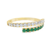 Sabrina Designs 14K Gold 0.47ctw Diamond & Choice of Ruby or Emerald Bypass Ring