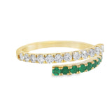 Sabrina Designs 14K Gold 0.47ctw Diamond & Choice of Ruby or Emerald Bypass Ring