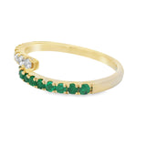 Sabrina Designs 14K Gold 0.47ctw Diamond & Choice of Ruby or Emerald Bypass Ring