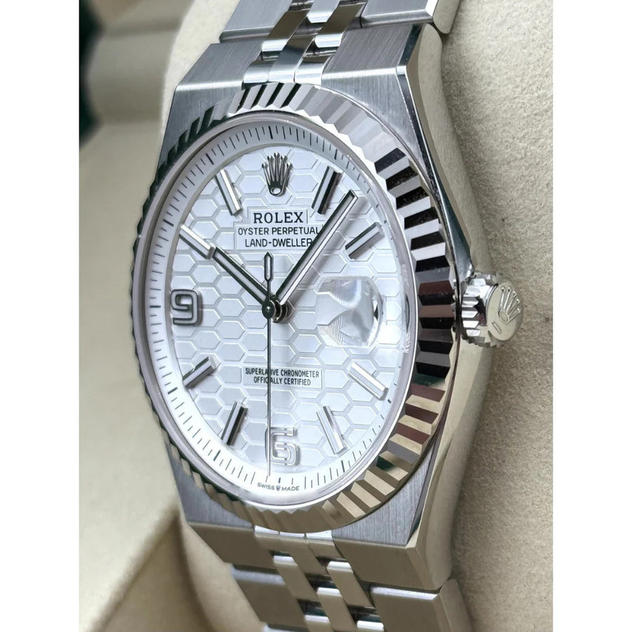 Rolex Land-Dweller 40mm White Honeycomb Dial 127334