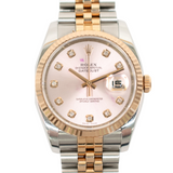 Rolex Datejust 36 Rose Gold Steel Pink Diamond Dial 116231