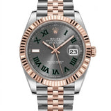 Rolex Datejust 41mm 126331-0016 Slate Roman Wimbledon Two-Tone Everose Rolesor Jubilee Bracelet