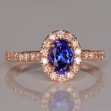Tanzanite Diamond Ring in 14K Rose Gold