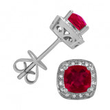 July Birthstone Diamond Earrings