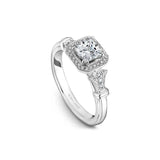 Noam Carver S070-01WM-FB33A  14K White Gold Princess Cut Halo Diamond Engagement Ring