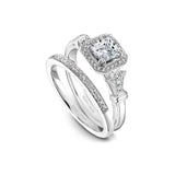 Noam Carver S070-01WM-FB33A  14K White Gold Princess Cut Halo Diamond Engagement Ring