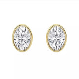 Classic Grown Diamonds 14K Yellow Gold Bezel Stud Earrings – 2.00cttw Lab‑Grown Radiant Cut Diamonds (Model SJE33247RDT‑2.00CT)