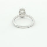 14K White Gold 2 Carat Lab-Grown Oval Diamond Engagement Ring with Hidden Halo
