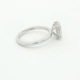 14K White Gold 2 Carat Lab-Grown Oval Diamond Engagement Ring with Hidden Halo
