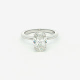14K White Gold 2 Carat Lab-Grown Oval Diamond Engagement Ring with Hidden Halo