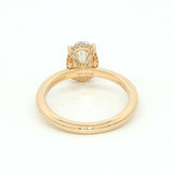 14K Yellow Gold 2ct Lab-Grown Oval Diamond Engagement Ring - Hidden Halo
