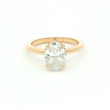 14K Yellow Gold 2ct Lab-Grown Oval Diamond Engagement Ring - Hidden Halo
