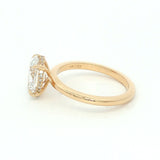 14K Yellow Gold 2ct Lab-Grown Oval Diamond Engagement Ring - Hidden Halo