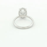 14K White Gold 4 Carat Lab-Grown Oval Diamond Engagement Ring with Hidden Halo