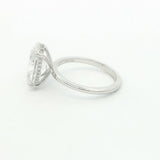 14K White Gold 4 Carat Lab-Grown Oval Diamond Engagement Ring with Hidden Halo