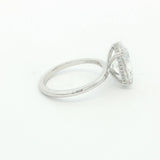 14K White Gold 4 Carat Lab-Grown Oval Diamond Engagement Ring with Hidden Halo