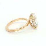 14K Yellow Gold 4ct Lab-Grown Oval Diamond Engagement Ring - Hidden Halo
