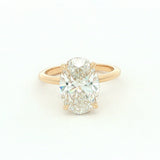 14K Yellow Gold 4ct Lab-Grown Oval Diamond Engagement Ring - Hidden Halo