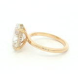 14K Yellow Gold 4ct Lab-Grown Oval Diamond Engagement Ring - Hidden Halo