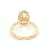 14K Yellow Gold 4ct Lab-Grown Oval Diamond Engagement Ring - Hidden Halo