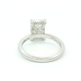 14K White Gold 3ct Lab-Grown Radiant Diamond Engagement Ring - Hidden Halo