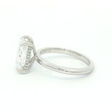 14K White Gold 3ct Lab-Grown Radiant Diamond Engagement Ring - Hidden Halo