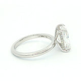 14K White Gold 3ct Lab-Grown Radiant Diamond Engagement Ring - Hidden Halo