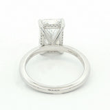 14K White Gold 4ct Lab-Grown Radiant Diamond Engagement Ring - Hidden Halo