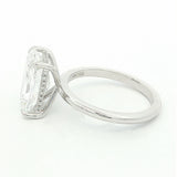 14K White Gold 4ct Lab-Grown Radiant Diamond Engagement Ring - Hidden Halo
