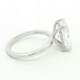 14K White Gold 4ct Lab-Grown Radiant Diamond Engagement Ring - Hidden Halo