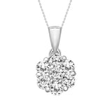 White Gold 1/3CTW Diamond Flower Necklace