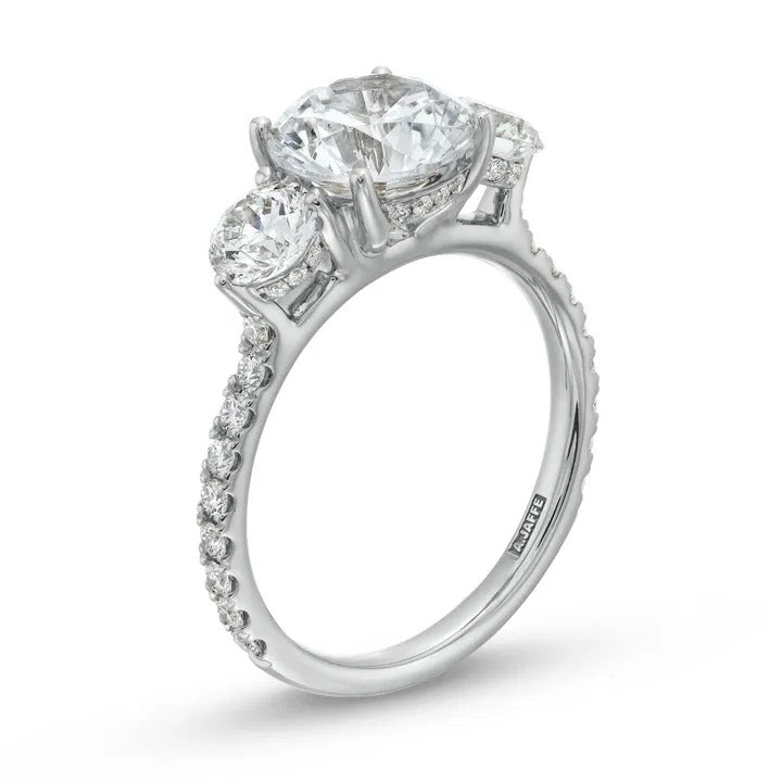 A. Jaffe Three Stone Hidden Halo Engagement Setting