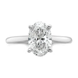 Quality Gold 14K White Gold Oval Lab-Grown Diamond Solitaire Ring – 2ct, VS Clarity, DEF Color (SOL-200O-WLG)
