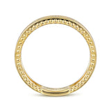 Gabriel & Co. STACKABLES - 14K Yellow Gold Bujukan Diamond Bezel Wide Stackable Ladies Ring