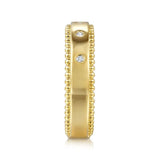 Gabriel & Co. STACKABLES - 14K Yellow Gold Bujukan Diamond Bezel Wide Stackable Ladies Ring