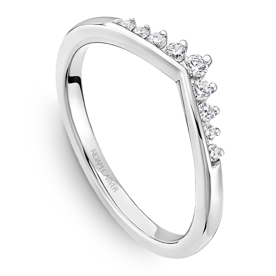 Noam Carver White Gold Diamond Chevron Band