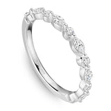 Noam Carver STC46-1WM-D SZ7  14K White Gold Marquise & Round Diamond Stackable Wedding Band (Size 7)
