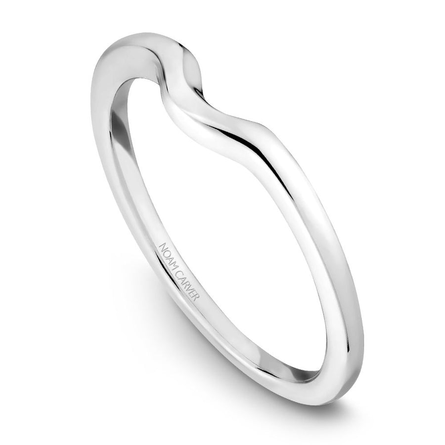 Noam Carver Platinum Curved Wedding Band