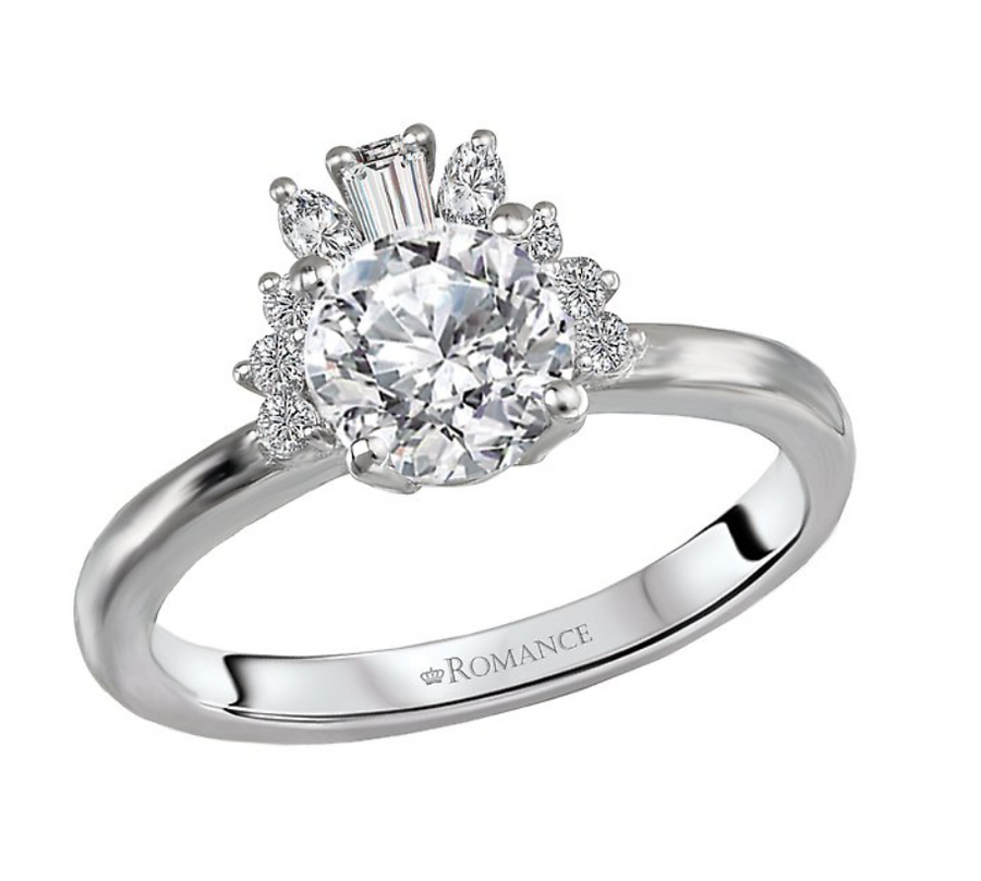 Romance 160053-RD100  halo semi-mount engagement ring