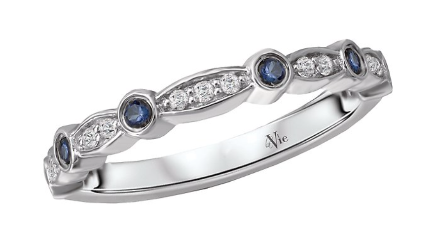 Romance Sapphire & Diamond Wedding Band – 115420-W