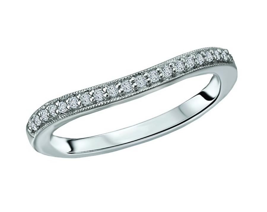 Romance Curved Diamond Wedding Band – 113497-WCZ