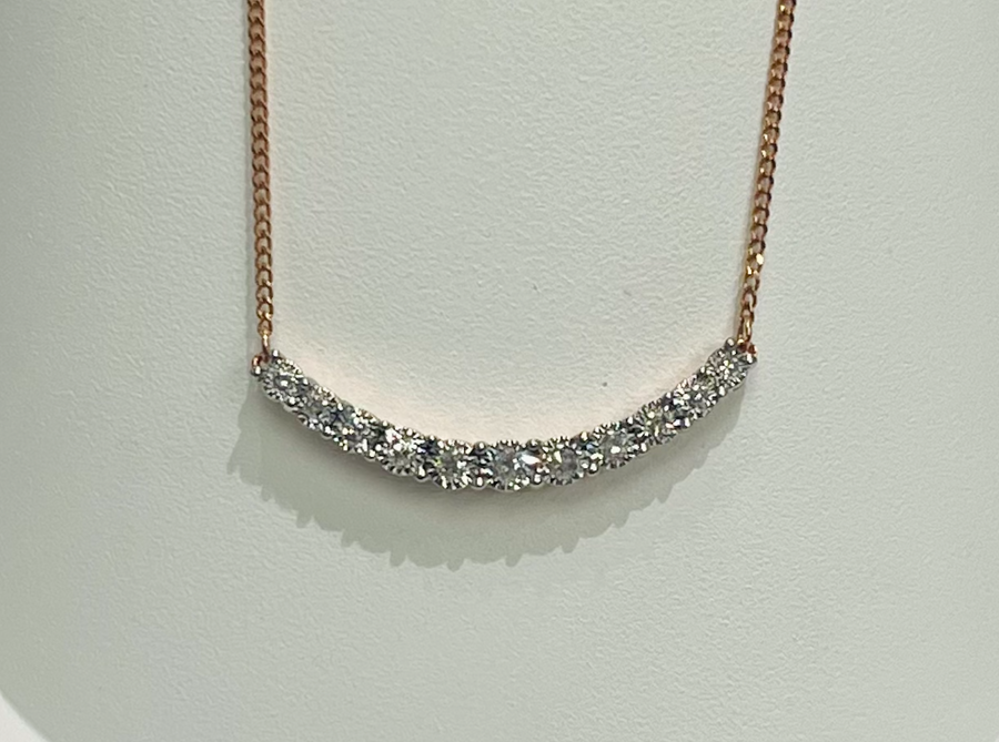 10K Rose Gold Diamond Necklace 
0.10CTW Diamonds 
Adjustable...