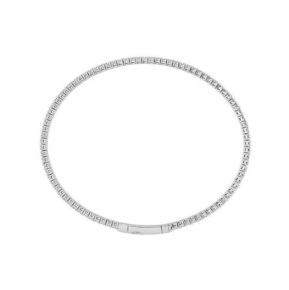 White Gold 1 3/8CTW Eternity Diamond Flexi Bangle