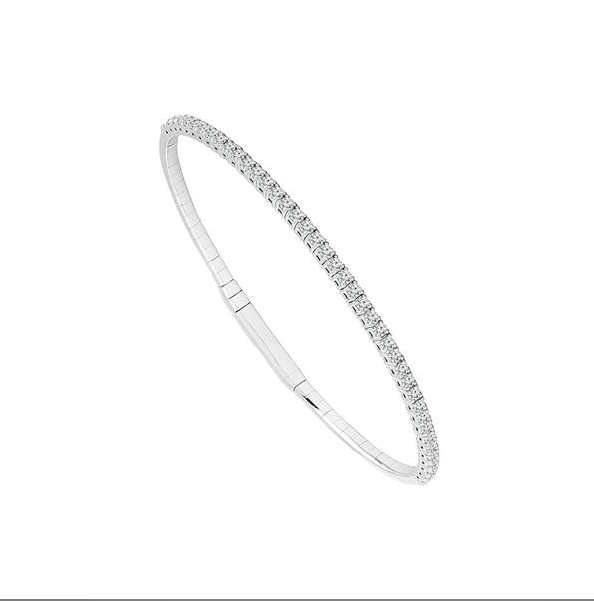 White Gold 1CTW Diamond Flexi Bangle