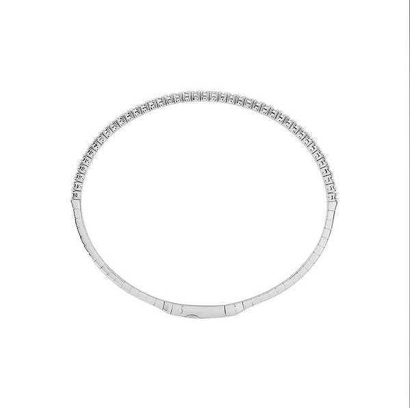 White Gold 1CTW Diamond Flexi Bangle