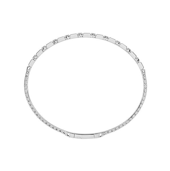 White Gold 3/8CTW Baghuette/Round Diamond Flexi Bangle