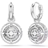 Swarovski Sublima drop earrings Round cut, White, Rhodium plated 5738193
