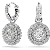 Swarovski Sublima drop earrings Round cut, White, Rhodium plated 5738193