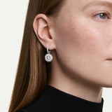 Swarovski Sublima drop earrings Round cut, White, Rhodium plated 5738193